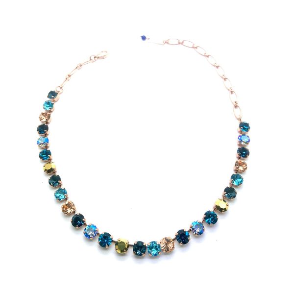 Necklace By Mariana Twist and Shout Coll. Gorgeous Turquoise, Montana, Topaz, & Aurum Swarovski Crystals