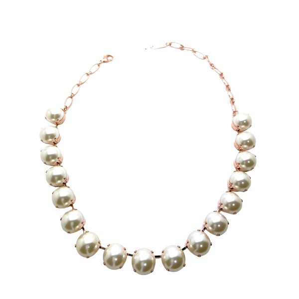 Necklace by Mariana My Treasures Coll. Elegant Cream Pearl Austrian Crystals