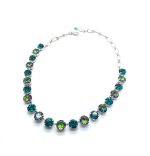 Necklace by Mariana My Treasures Coll. Gorgeous Blue Zircon & Vitrail Medium Swarovski Crystals - Image 2