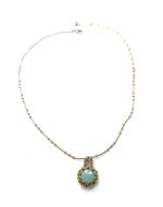 Necklace Pendant by Mariana Rising Sun Coll. Elegant Pacific Opal, Turq, & Drk Amber Austrian Crystals - Image 3