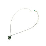 Necklace Pendant by Mariana Goldfinger Coll. Floral Dk Blue Pearl, Emerald, & Peridot AB Austrian Crystals - Image 2