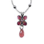 Necklace Pendant by Mariana Joy Coll. Beautiful Rose Peach, Fuchsia, & Violet Austrian Crystals - Image 3