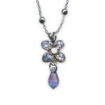 Necklace Pendant by Mariana My Treasures Coll. Gorgeous Chalk White, Lt Rose, & Tanzanite Austrian Crystals - Image 3