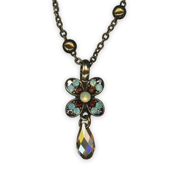 Necklace Pendant by Mariana Serai Coll. Gorgeous Topaz, Pacific Opal, Sand Opal, Smoked Topaz, & Aurum Austrian Crystals