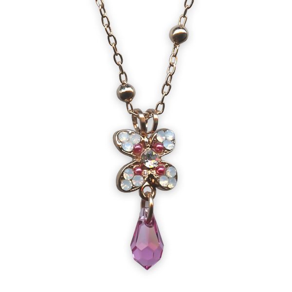 Necklace Pendant By Mariana Woman Beautiful Rose and Opal Swarovski Crystals