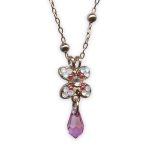 Necklace Pendant By Mariana Woman Beautiful Rose and Opal Swarovski Crystals - Image 3