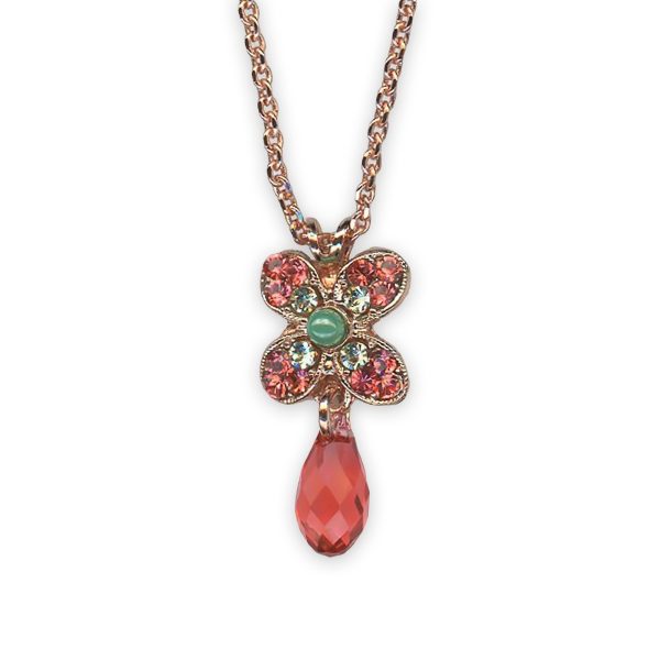 Necklace Pendant by Mariana Boloria Dia Coll. Sassy Padparadscha, Chrysolite, & Turq Austrian Crystals