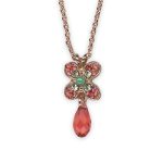 Necklace Pendant by Mariana Boloria Dia Coll. Sassy Padparadscha, Chrysolite, & Turq Austrian Crystals - Image 3