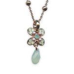 Necklace Pendant by Mariana Morning Glory Coll. Adorable Pacific Opal & Pink Pearl Austrian Crystals - Image 2