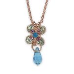 Necklace Pendant by Mariana Spring Flowers Nature Coll. Alluring Aquamarine, Caribbean Blue Opal, Lt Rose, & Chrysolite Austrian Crystals - Image 2