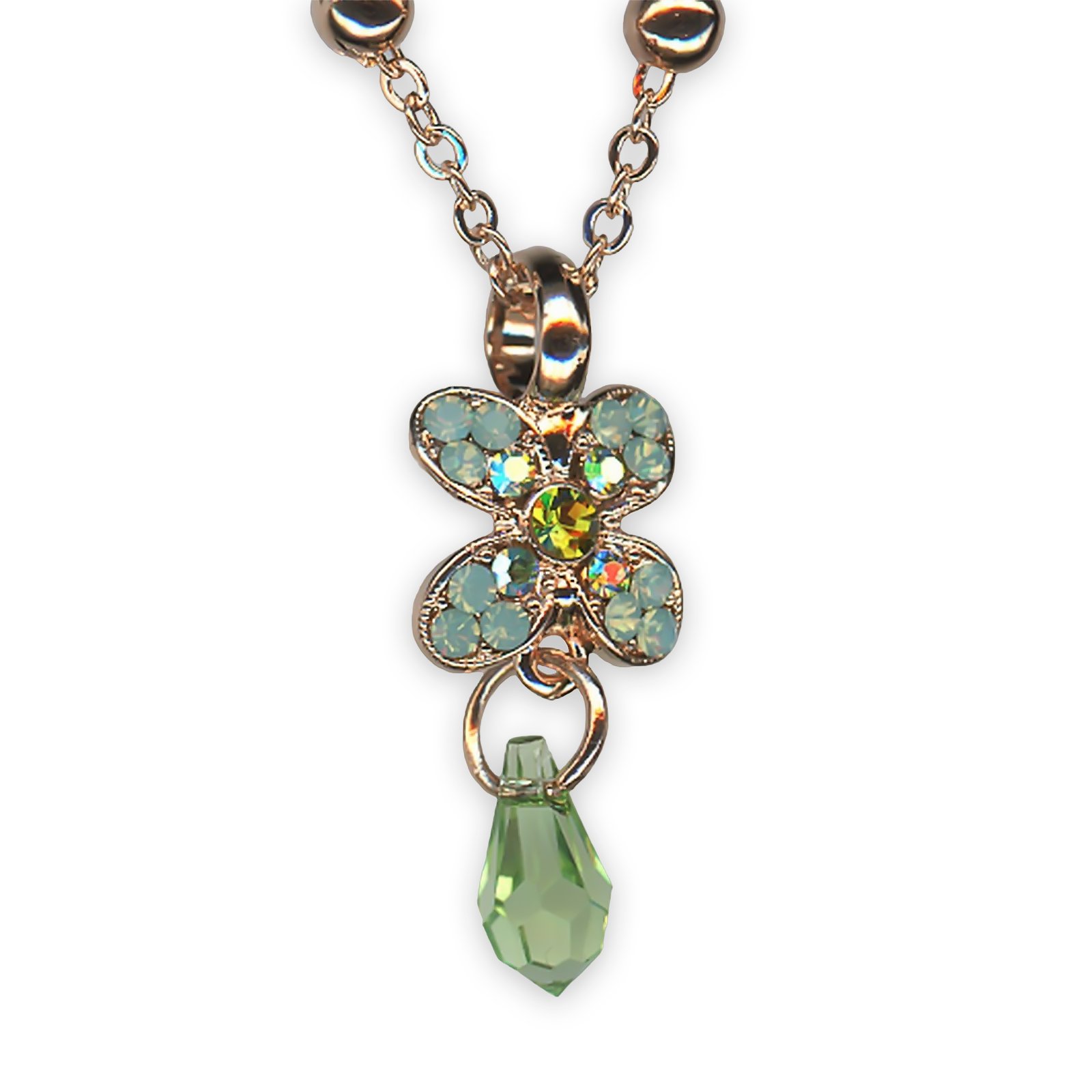 N-5241-2143-RG (1) Necklace Pendant by Mariana Spring 2019 Coll. Shimmering AB, Olivine, Pacific Opal, & Peridot Austrian Crystals - Image 1