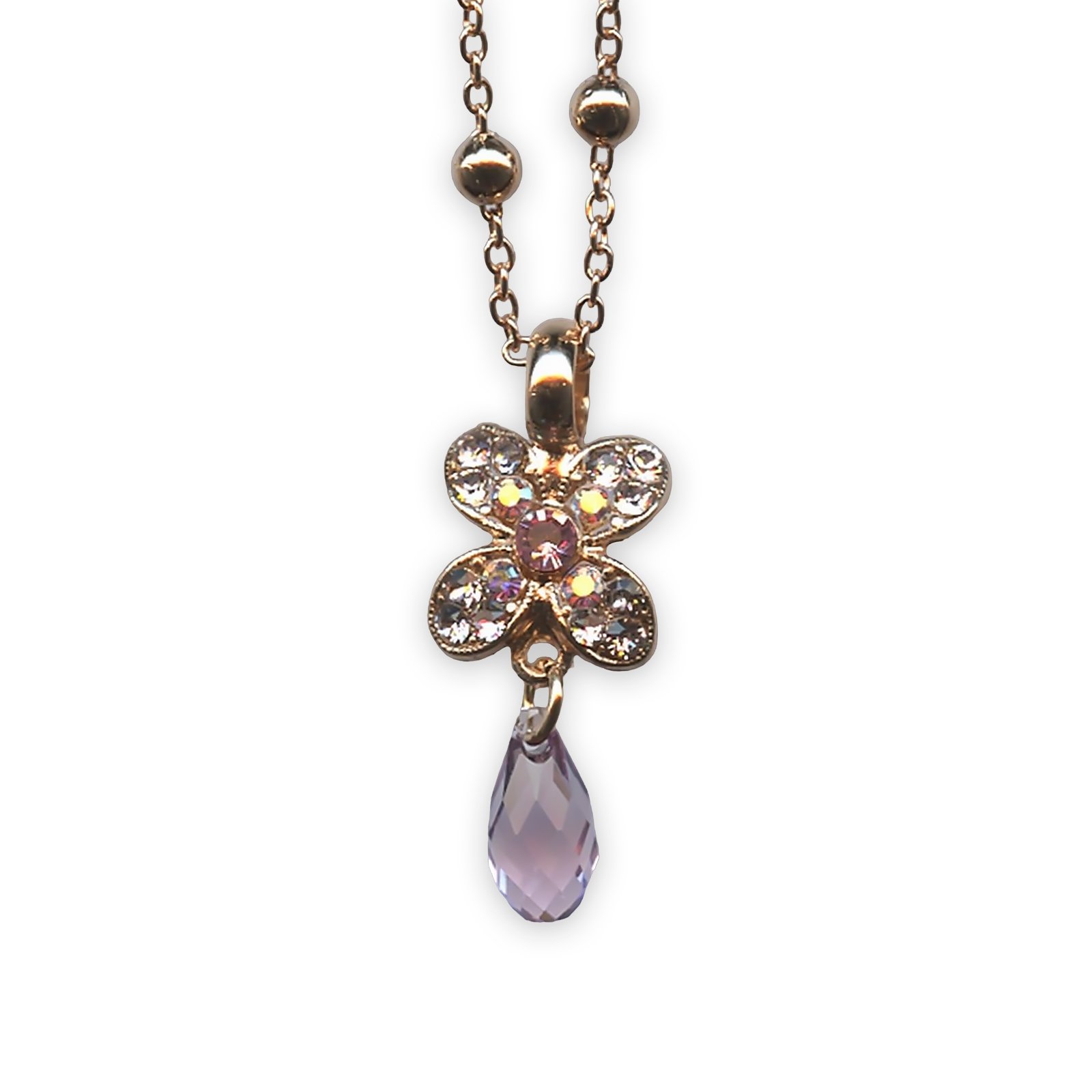 N-5241-319-RG (1) Necklace Pendant by Mariana Flamingo Coll. Lovely Lt Rose, Vintage Rose, & AB Austrian Crystals - Image 1