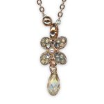 Necklace Pendant by Mariana SeaShell Coll. Glamorous Lt Silk, Pearl, Lt Azure, & Sand Opal Austrian Crystals