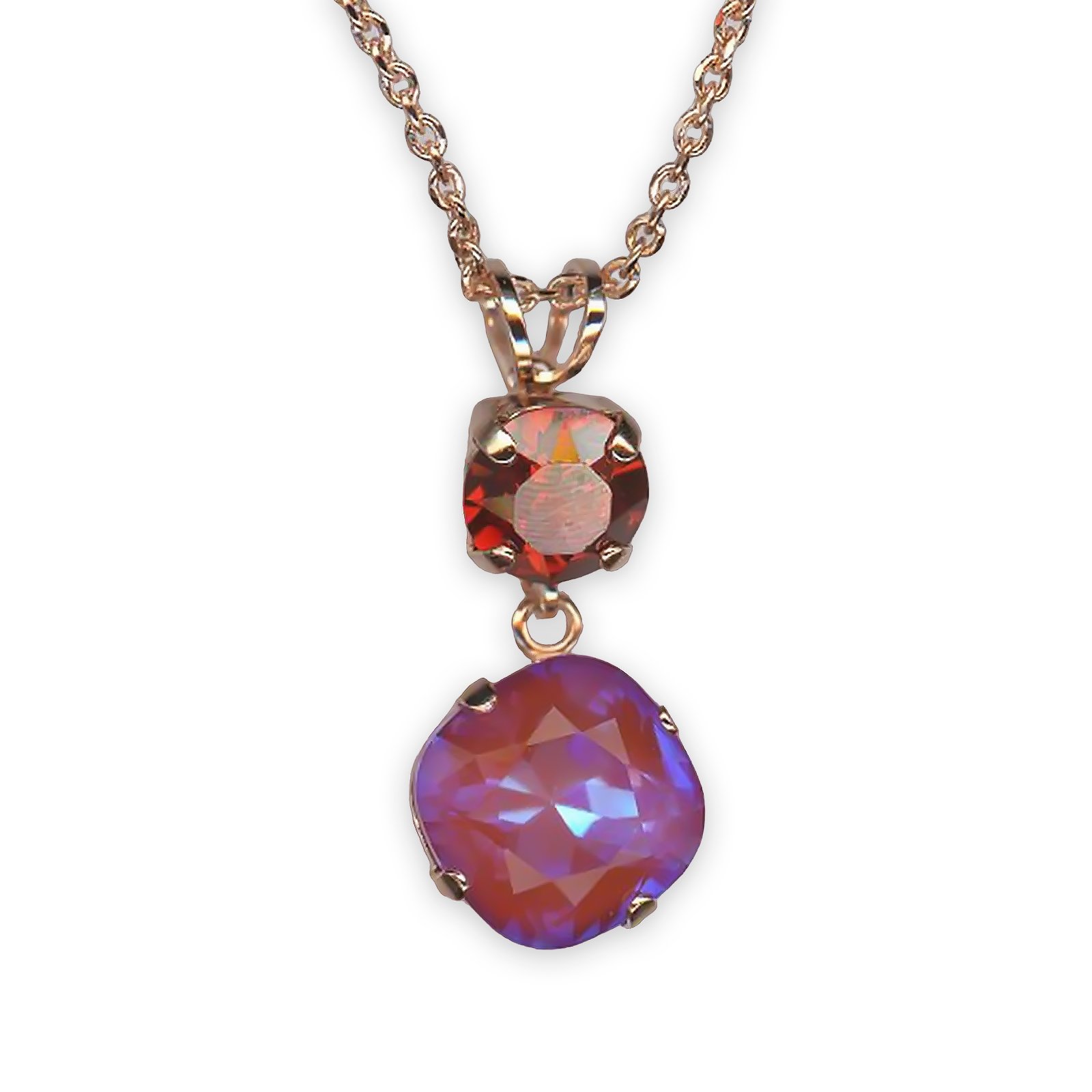 N-5326-0-1135-RG (1) Necklace Pendant by Mariana Sorbet Delight Winter 2021 Coll. Fab Sun Kissed Twilight & Lt Siam Austrian Crystals - Image 1