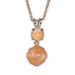 Necklace Pendant By Mariana Woman Sun Kissed Peach Swarovski Crystals - Image 2