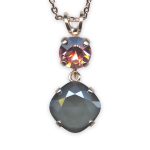 Necklace Pendant by Mariana Peppermint Coll. Sophisticated Lt Rose & Grey Opal Austrian Crystals - Image 2