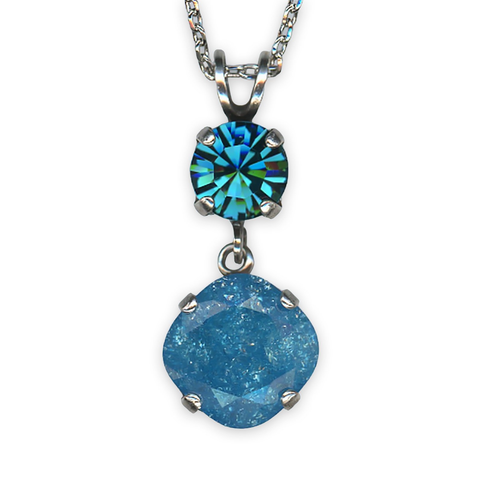 N-5326-0-2139-SP (1) Necklace Pendant by Mariana Peacock Nature Coll. Elegant Indicolite Blue & Aqua Ice Austrian Crystals - Image 1