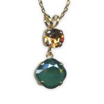 Necklace Pendant by Mariana My Treasures Coll. Elegant Royal Green & Lt Colorado Topaz Austrian Crystals - Image 3