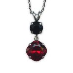 Necklace Pendant by Mariana My Treasures Coll. Sophisticated Siam & Jet Black Austrian Crystals - Image 3