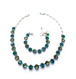 Jewelry Set By Mariana My Treasures Coll. Necklace & Bracelet Blue Zircon & Vitrail Medium Austrian Crystals - Image 3