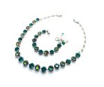 Jewelry Set By Mariana My Treasures Coll. Necklace & Bracelet Blue Zircon & Vitrail Medium Austrian Crystals - Image 2
