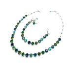 Jewelry Set By Mariana Woman Necklace and Bracelet Tourmaline and Peridot Swarovski Crystals - Image 2