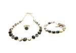 Jewelry Set By Mariana Africa Coll. Necklace, Bracelet & Ring Pyrite & Shell Mineral and Austrian Crystals - Image 3