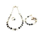 Jewelry Set By Mariana Africa Coll. Necklace, Bracelet & Ring Pyrite & Shell Mineral and Austrian Crystals - Image 2