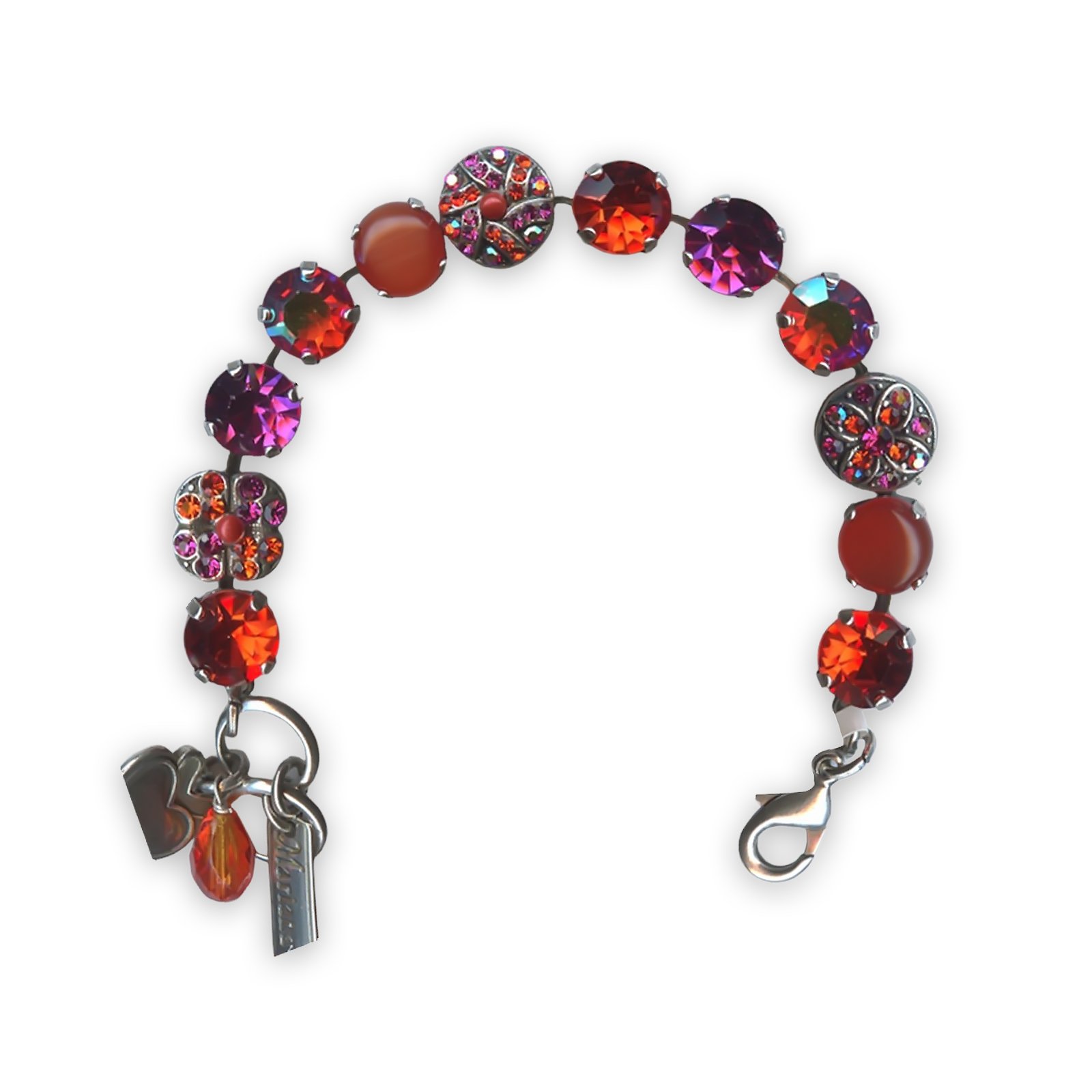 B-4145-1-1075-SP (1) Bracelet by Mariana Lady Marmalade Coll. Adorable Orange, Purple, & Orange Opal Swarovski Crystals - Image 1