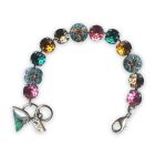 Bracelet by Mariana Selene Coll. Beautiful Rose, Blue Zircon, Topaz, Black Dia, Emerald, & Caribbean Blue Opal Swarovski Crystals