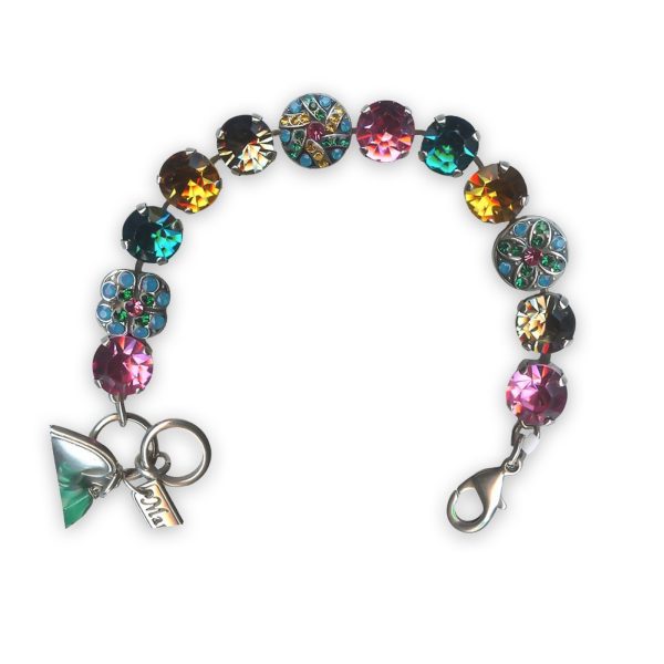Bracelet by Mariana Selene Coll. Beautiful Rose, Blue Zircon, Topaz, Black Dia, Emerald, & Caribbean Blue Opal Swarovski Crystals