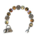 Bracelet by Mariana Golden Sand Coll. Alluring Dark Amber, Citrine AB, White Opal, Pearl, & Golden Shadow Swarovski Crystals - Image 3