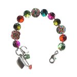 Bracelet by Mariana Tiger Lily Coll. Sassy Plum Purple, Orange, Olivine, Peridot, & Blue Zircon Swarovski Crystals - Image 2
