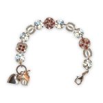Bracelet by Mariana My Treasures Coll. Gorgeous Pearl, Silk, & Siam Swarovski Crystals