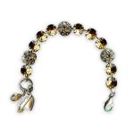 Bracelet by Mariana Moondrops Coll. Elegant Champagne, Amber, & Pale Blue Swarovski Crystals