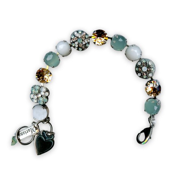 Bracelet by Mariana Seaside Day Coll. Simply Elegant White Opal, Pacific Opal, & Golden Shadow Swarovski Crystals