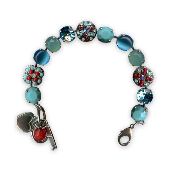 Bracelet by Mariana Jennifer Coll. Sassy Turq, Red Coral, Pacific Opal, Blue Opal, & Aquamarine Swarovski Crystals