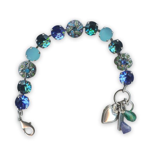 Bracelet by Mariana Julia Coll. Gorgeous Capri Blue, Blue Zircon, Caribbean Blue Opal, & Green Opal Swarovski Crystals
