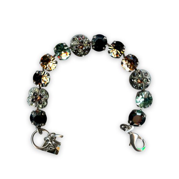 Bracelet by Mariana Vintage Lace Coll. Jet, Silver Night, Black Dia, Lt Topaz, & AB Swarovski Crystals