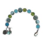 Bracelet by Mariana Caprioska Coll. Howlite Chinese Turq Mineral, Caribbean Blue Opal, Green Opal, & Aquamarine Swarovski Crystals - Image 2
