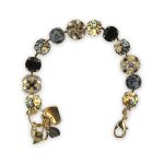 Bracelet by Mariana Adeline Coll. Snowflakes Obsidian Mineral, Jet, Silver Night,  & Golden Shadow Swarovski Crystals - Image 2