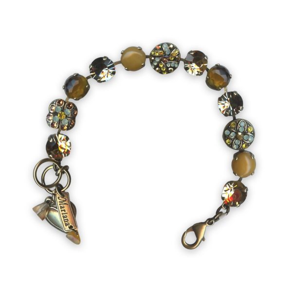 Bracelet By Mariana Woman Yellow Jasper Mineral and Peach Swarovski Crystals