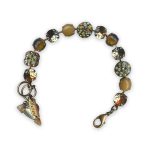 Bracelet By Mariana Woman Yellow Jasper Mineral and Peach Swarovski Crystals - Image 2