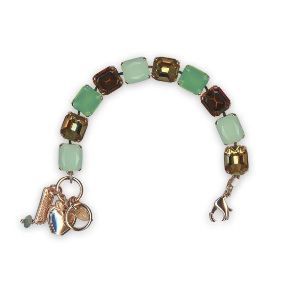 Bracelet by Mariana Serai Coll. Adorable Mint Green, Chrysolite Opal, Lt Colorado Topaz, & Smoked Topaz Swarovski Crystals