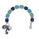 Bracelet by Mariana Zhang Coll. Simply Elegant Royal Blue, Caribbean Blue Opal, & Chrysolite Opal Swarovski Crystals