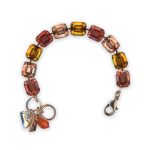 Bracelet by Mariana Saffron Coll. Lovely Padparadscha, Rose Peach, & Topaz Swarovski Crystals - Image 2