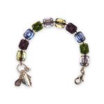 Bracelet by Mariana Penelope Coll. Glamorous Golden Shadow, Amethyst, Tanzanite, Olivine, & Blush Rose Swarovski Crystals - Image 3