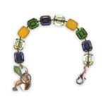 Bracelet by Mariana Eggnog Coll. Adorable Tanzanite, Lemon, Yellow Opal, & Peridot Swarovski Crystals - Image 2