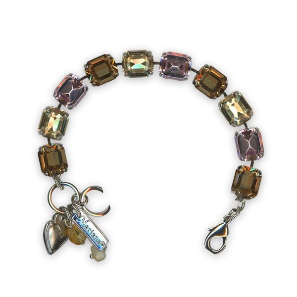 Bracelet By Mariana Woman Glamorous Smoked Topaz and Golden Shadow Swarovski Crystals