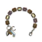 Bracelet By Mariana Woman Glamorous Smoked Topaz and Golden Shadow Swarovski Crystals - Image 2
